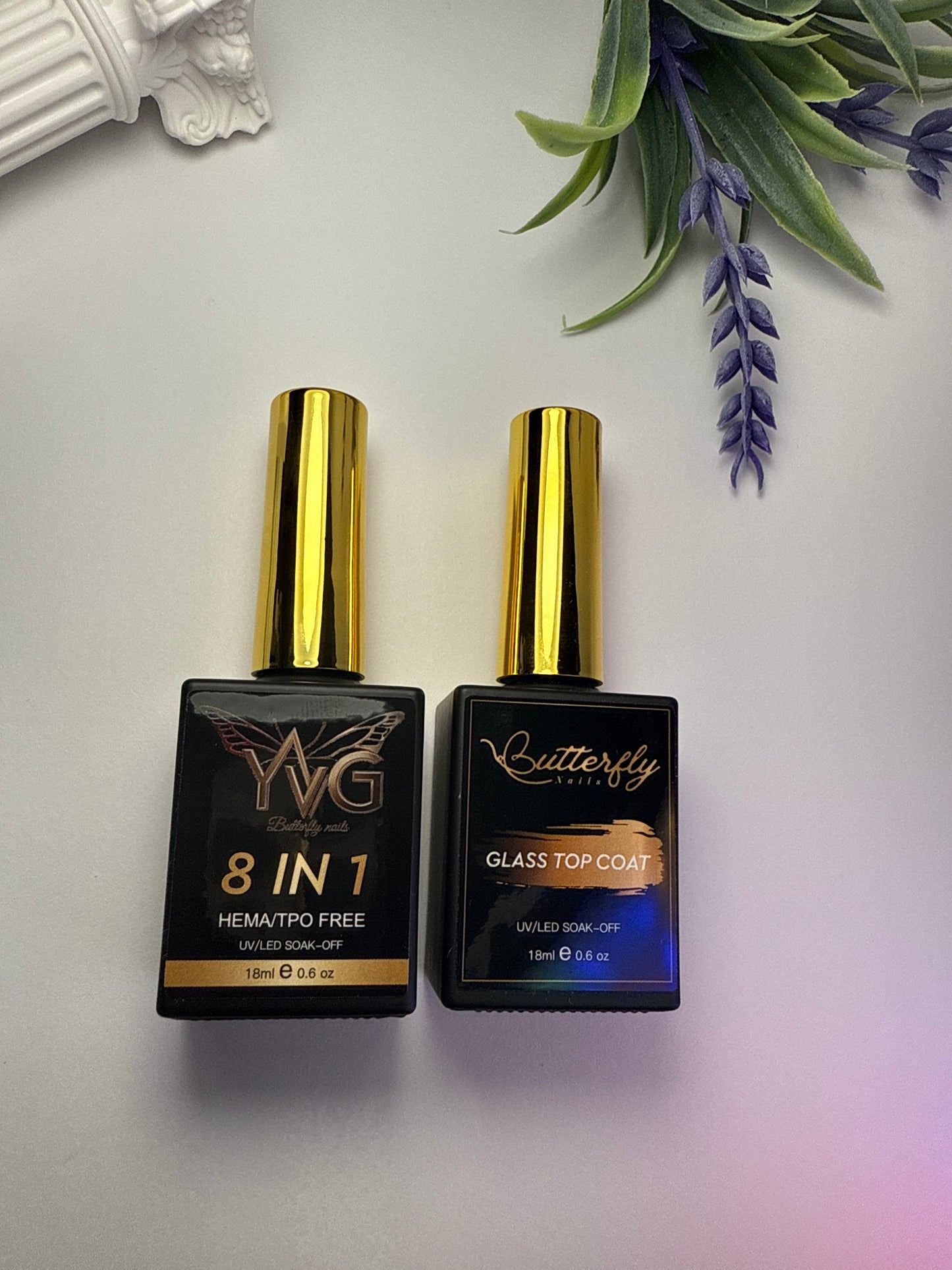 Top coat glass & base 8 en 1 , 18 ml