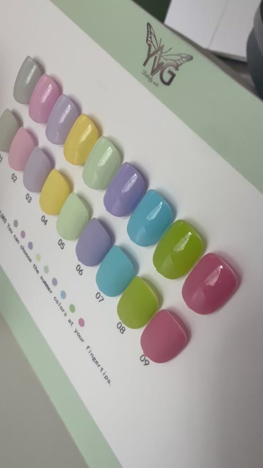 Colección de gel hema y tpo free 9 colores de primavera